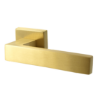 Maniglia Willy Rosetta Quadra d.50x50x7h Bocchetta Foro Chiave Alluminio PT-Oro Satinato | KTS